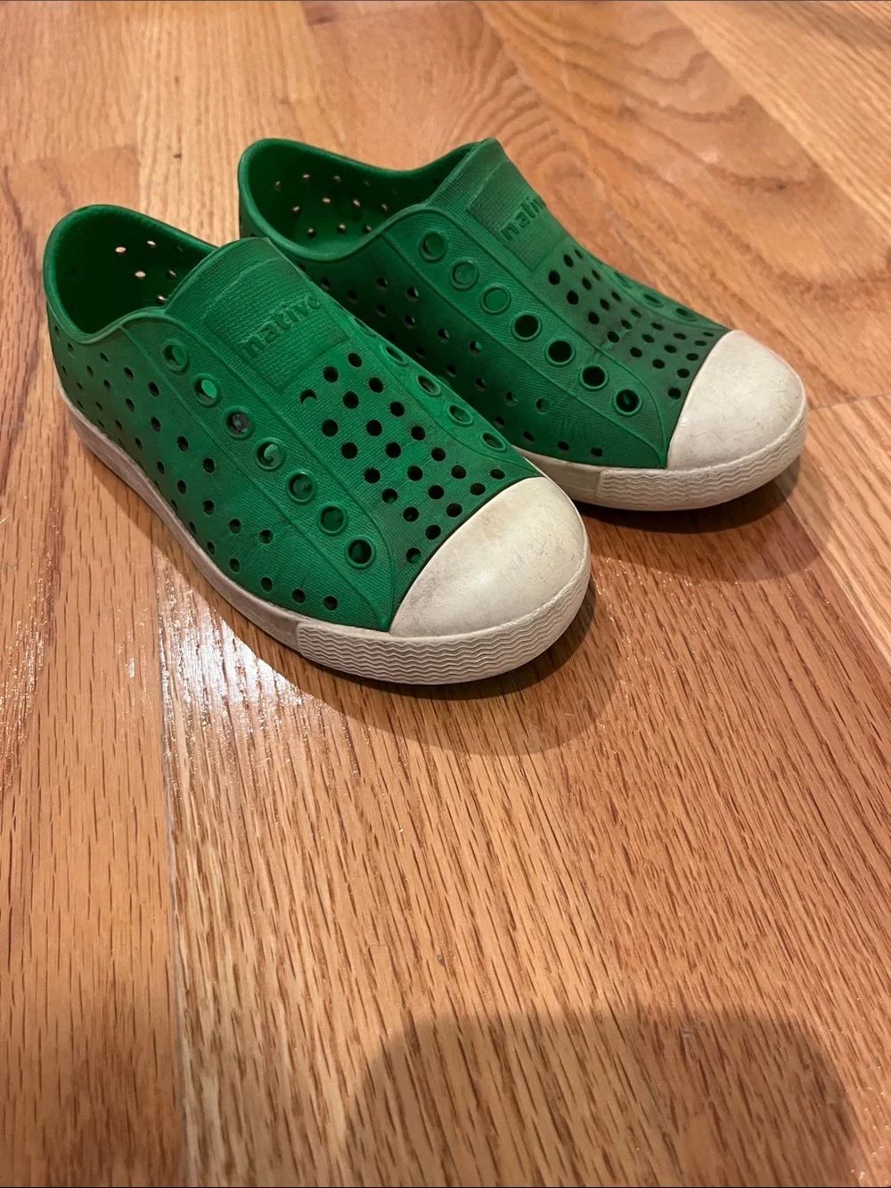 Native Kids Green Slip-On Perforated Rubber Sneakers size c9